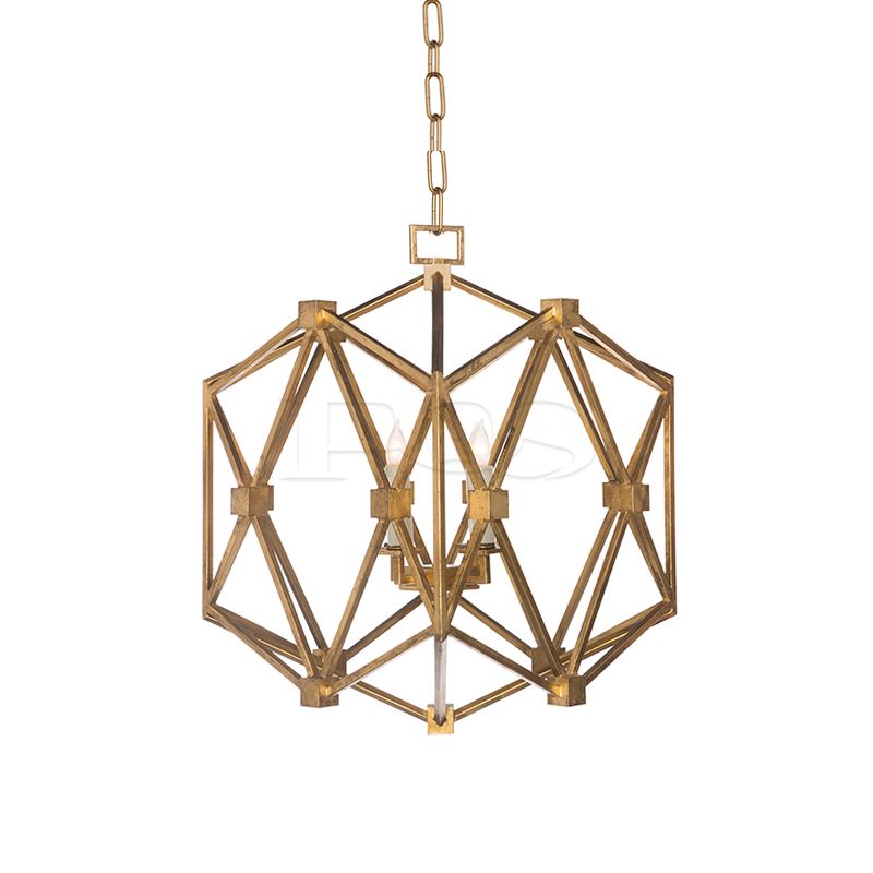 Luxury Handmade Gold Foil Iron Pendant Lamp