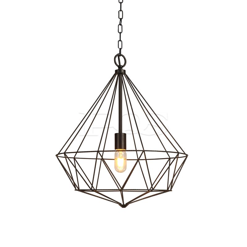 Concise Strings Modern Pendant Light, Black Diamond Chandelier Ceiling Fixture