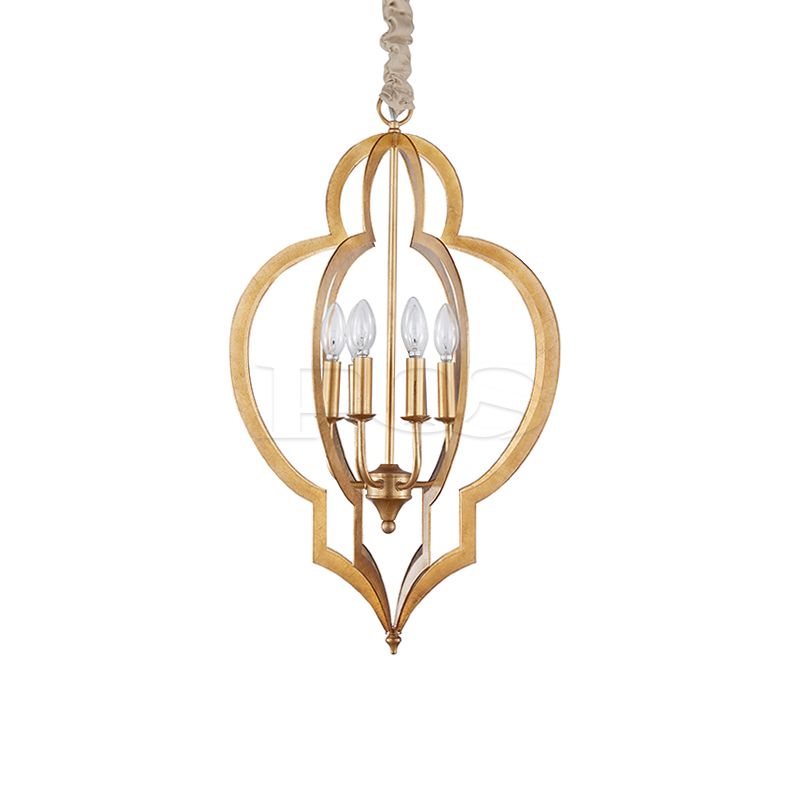 Contemporary Golden 6-Holder Pendant Light, Round Chandelier Ceiling Light Fixture