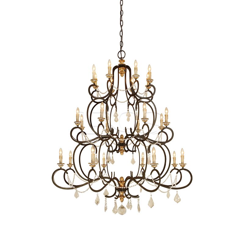 Modern Large Size 15-Candlestick-Holder Chandelier with Crystal