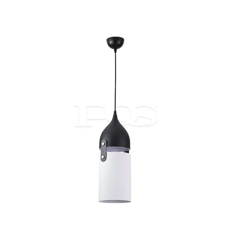 2-in-1 Black White Column Pendant Ceiling Light Fixture