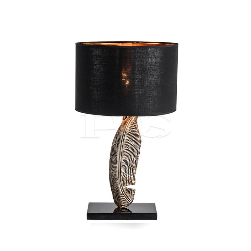 Resin Table Lamp with Fabric Shade