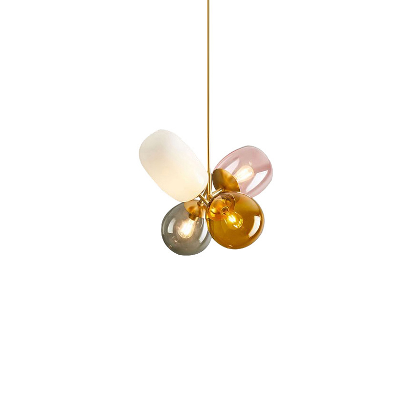 Modern Aesthetic Simple Stained Glass Ball Irregular Shape Pendant Lamp