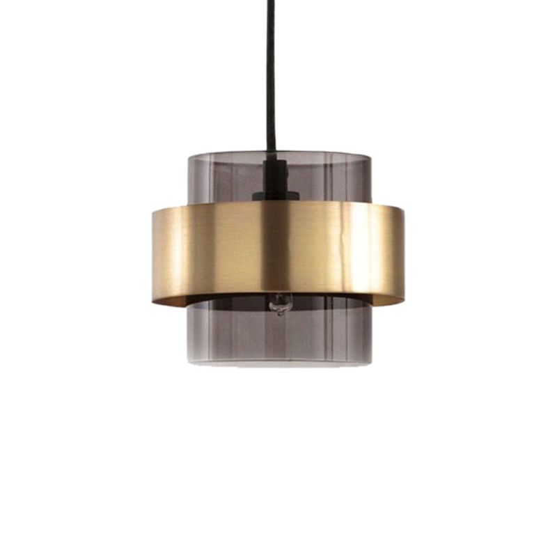 Modern Extra Large Column Golden Ring Decorative Pendant