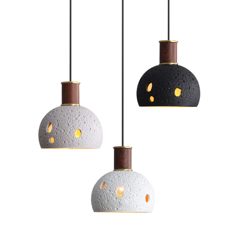 Contemporary Rustic Decorative Semi-sphere Pendant with Aperture Shade