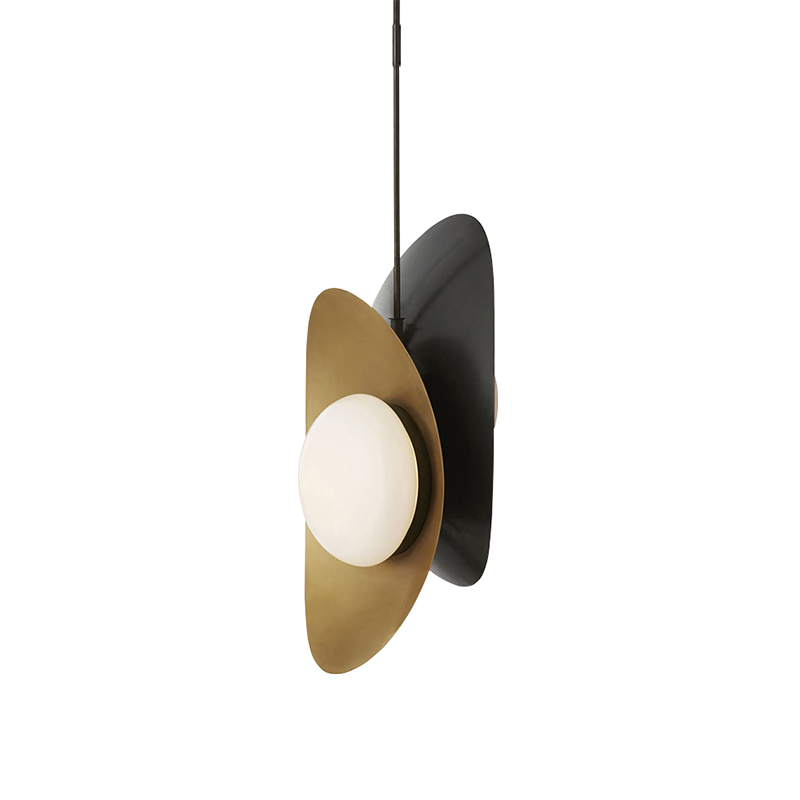 Contemporary Creative Pearl-on-Leaf Decorative Pendant Light