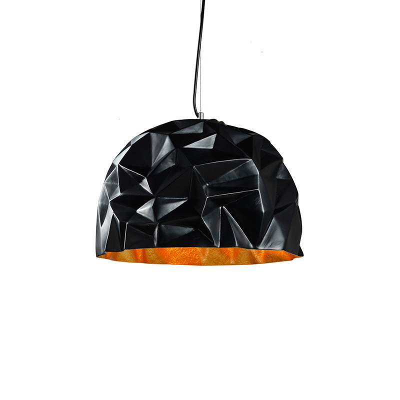 Modern Stylish Black Furnish Wrinkled Semi-spherical Pendant