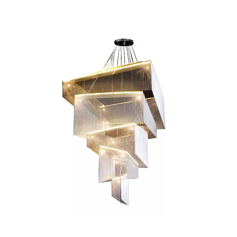 Innovative Crystal Multiple Layers Irregular Rectangular Pyramid Decorative Pendant