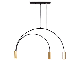 Black Gold Furnish Modern Concise Semi Circle Linear Pendant