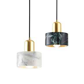 Modern Rustic String Hanging Pendant with Marble Stone Shade