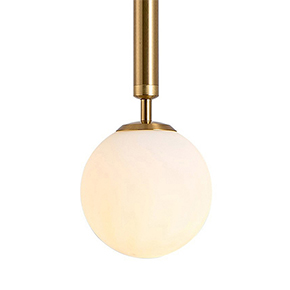 Contemporary Concise Ceiling Fixed Pendant with Milky White Spherical Lamp Shade