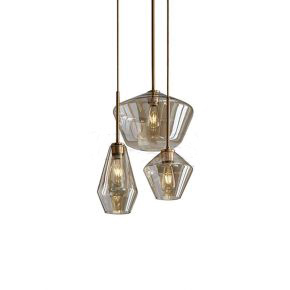 Contemporary Concise Glass Container Shade Transparent Pendant