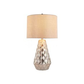 Resin Table Lamp with Fabric Shade