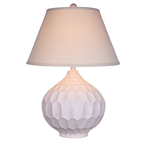 Resin Table Lamp with Fabric Shade