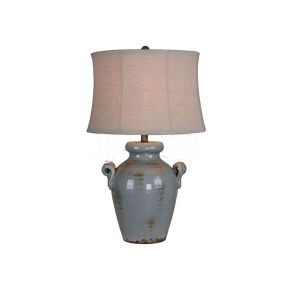 Vintage Ceramic Polished Dark Grey Jar Table Lamp