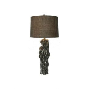 Resin Table Lamp with Fabric Shade