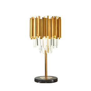 Golden Cascade Luxurious Crystal Table Lamp