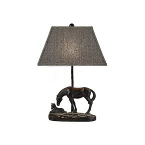 Modern Pure Black Horse Statue Table Lamp