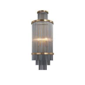 Natural Black Cascade Shade Column Wall Lamp